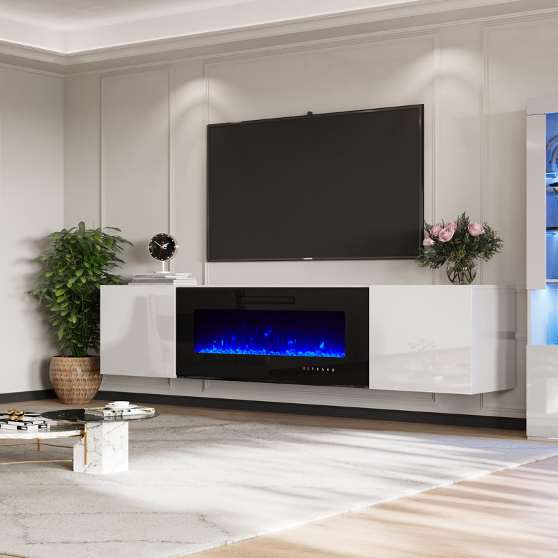 Wade Logan® Areesa Floating Fireplace TV Stand & Reviews | Wayfair